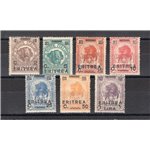 Eritrea - 1922 - Soprast., serie n° 54/60. Cert.: Biondi. Cat. € 250 (**)