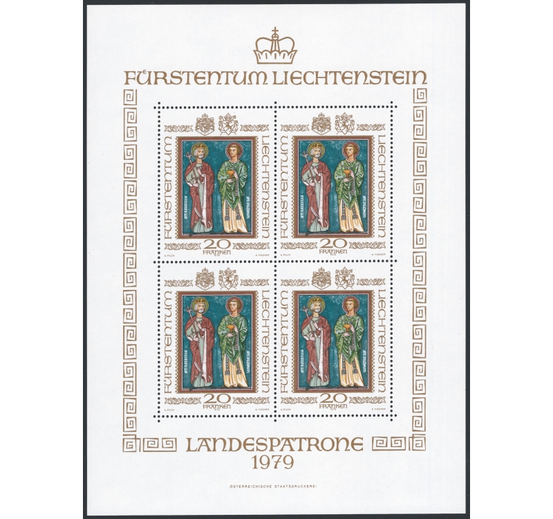 Liechtenstein - 1979 - Santi patroni, minifoglio n° 675. Cat. € 100 (**)