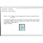 Italia 1867 - Effigie di Vittorio Emanuele II 20 c. azzurro, tiratura di Torino. Cat. € 500. (*)