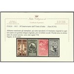 Italia 1911 - 50 ° Anniversario dell'Unità d'Italia - la serie. Cert.: Italia Colleziona. Cat. € 450 (**)