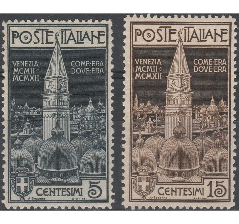 Italia 1912 - Campanile di Venezia, ottimamente centrato. Cert.: Biondi. Cat. € 900 (**)