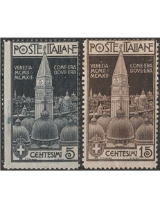 Italia 1912 - Campanile di Venezia - la serie. Cat. € 225 (**)
