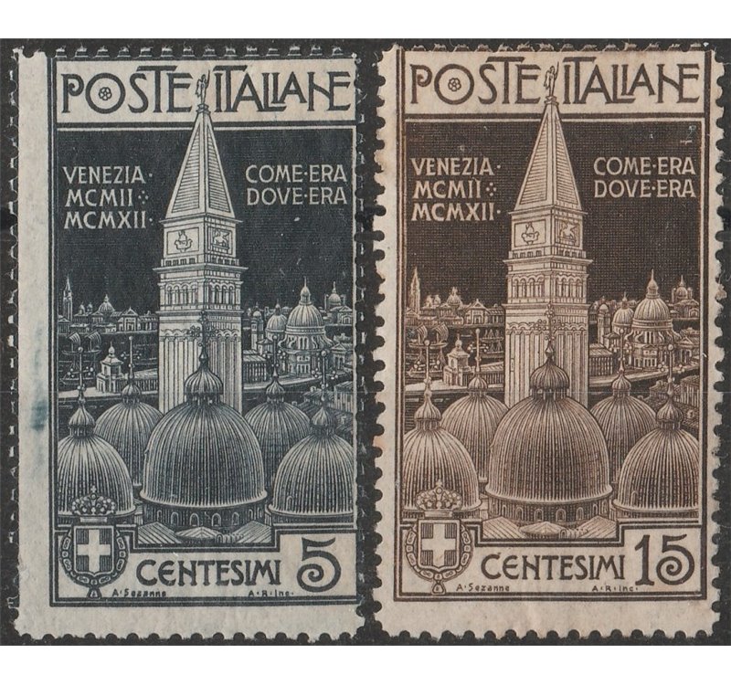 Italia 1912 - Campanile di Venezia - la serie. Cat. € 225 (**)
