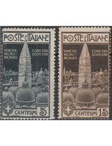 Italia 1912 - Campanile di Venezia - la serie. Cat. € 225 (**)
