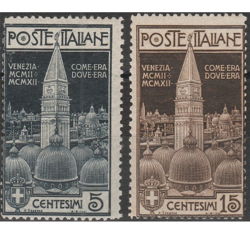 Italia 1912 - Campanile di Venezia - la serie. Cat. € 225 (**)