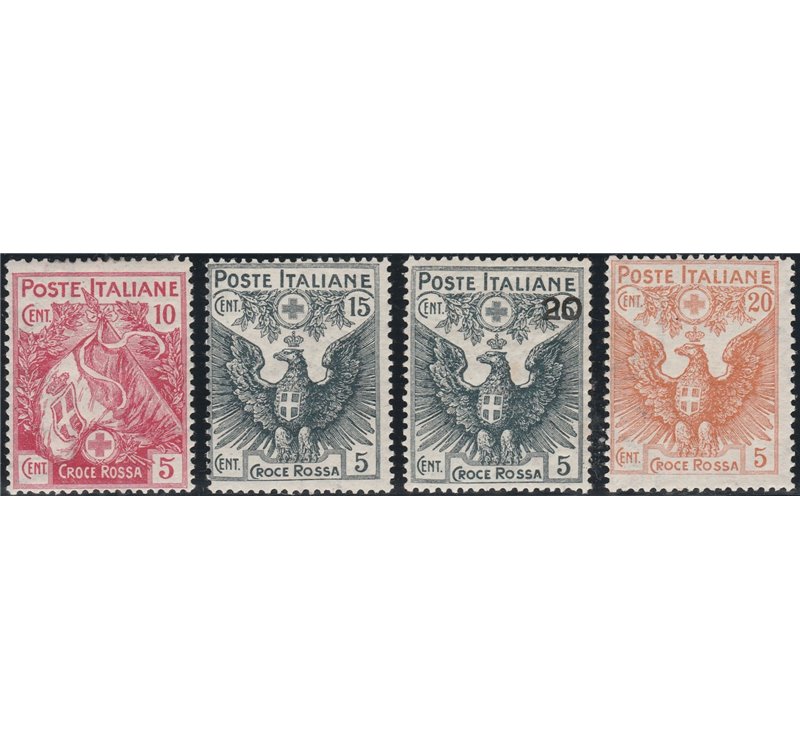 Italia 1915-16 - Croce Rossa - la serie. Cat. € 250 (**)