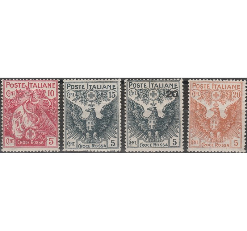 Italia 1915-16 - Croce Rossa - la serie. Cert.: Italia Colleziona. Cat. € 250 (**)