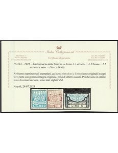 Italia 1923 - Marcia su Roma - la serie. Cat. € 350 (**)