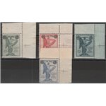 Italia 1924 - Vittoria con sovrastampa - la serie Angolo di Foglio. Cat. € 300 (**)