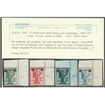 Italia 1924 - Vittoria con sovrastampa - la serie Angolo di Foglio. Cat. € 300 (**)
