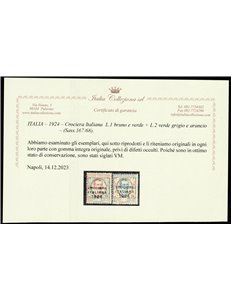 Italia  1924 - Crociera Italiana la serie. Cert.: Italia Colleziona Cat € 400 (**)
