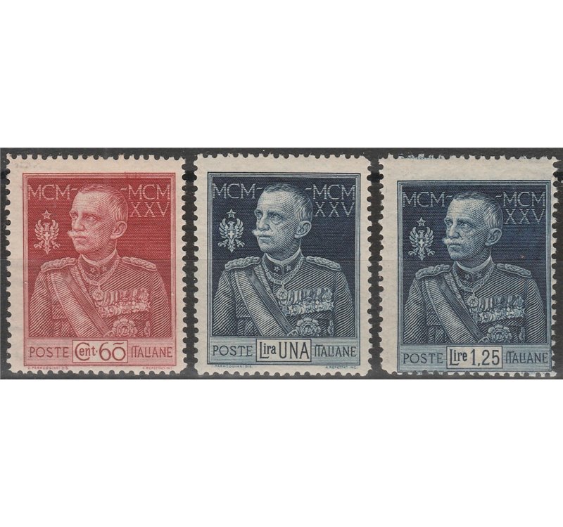 Italia  1925 - 26 Giubileo la serie dentellata 13 ½. Cat. € 125. (**)