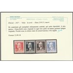 Italia  1927 - Volta la serie, con ottima centratura. Cert.: Biondi. Cat. € 340 (**)