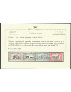 Italia 1928 - Milizia II la serie ottimamente centrata. Cat.€ 900 (**)