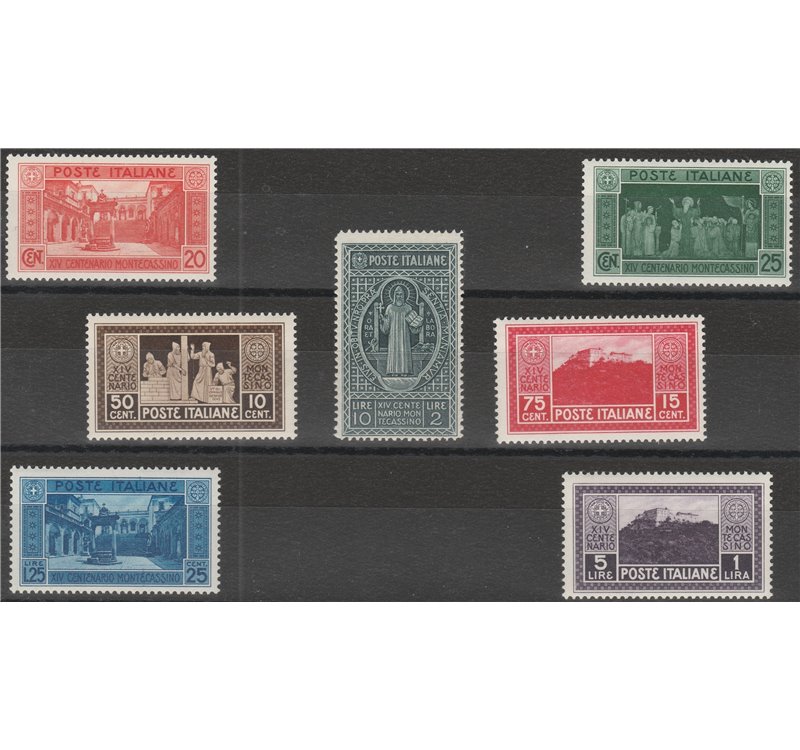 Italia  1929 - Montecassino la serie. Cat € 150 (**)