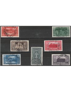 Italia  1929 - Montecassino la serie con annulli originali in data. Cat. € 1050 (U)