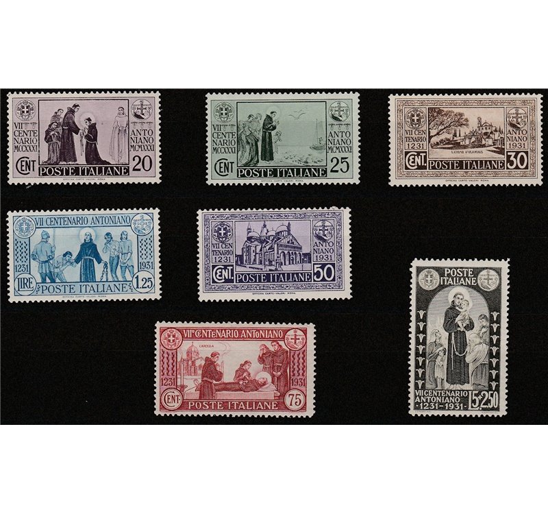 Italia 1931 - S. Antonio la serie. Cert.: Italia Colleziona. Cat. € 300 (**)