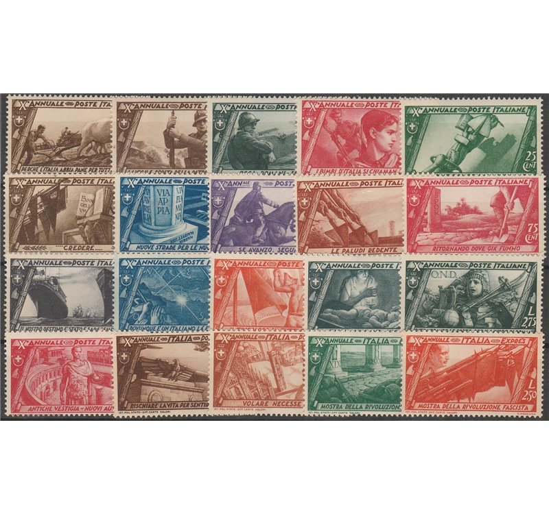 Italia 1932 - Decennale della marcia su Roma la serie. Cert.: Biondi. Cat. €700 (**)