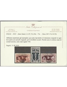 Italia 1933 - Anno Santo la serie con annulli originali in data Cat. € 825 (U)