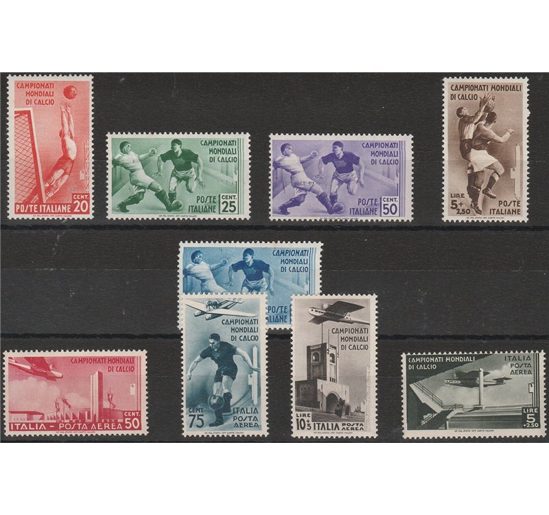 Italia 1934 - Campionati Mondiali di Calcio la serie completa  Cat. € 900 (**)