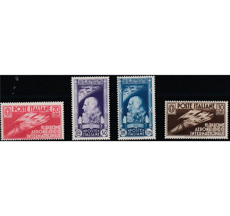 Italia 1935 - Salone Aereonautico la serie. Cert.: Italia Colleziona. Cat. € 1800 (**)