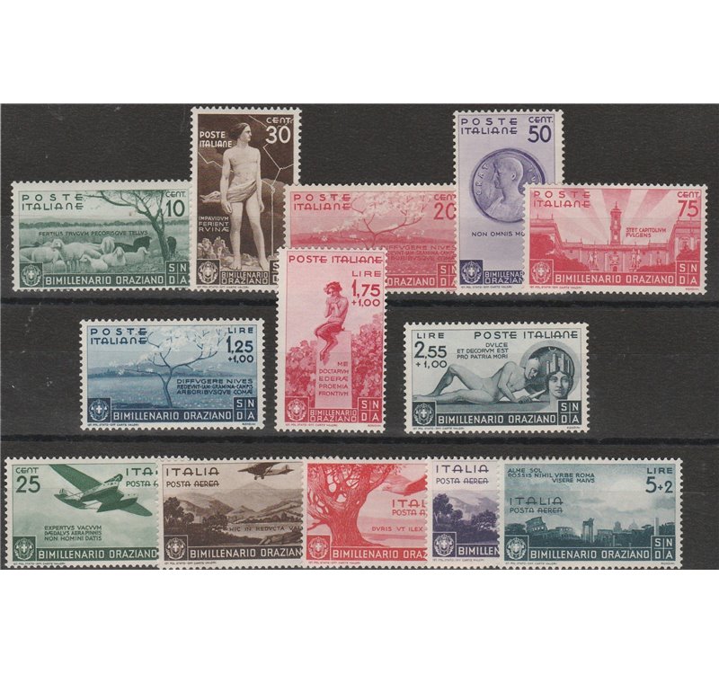 Italia 1936 - Orazio la serie. Cert.: Italia Colleziona. Cat. € 700 (**)