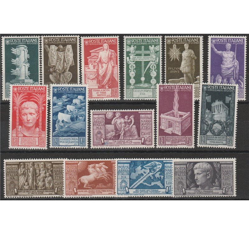 Italia 1937 - Augusto la serie. Cert.: Italia Colleziona. Cat. € 900 (**)