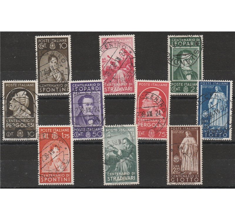 Italia 1937 - Illustri la serie con annulli originali Cat. € 950 (U)