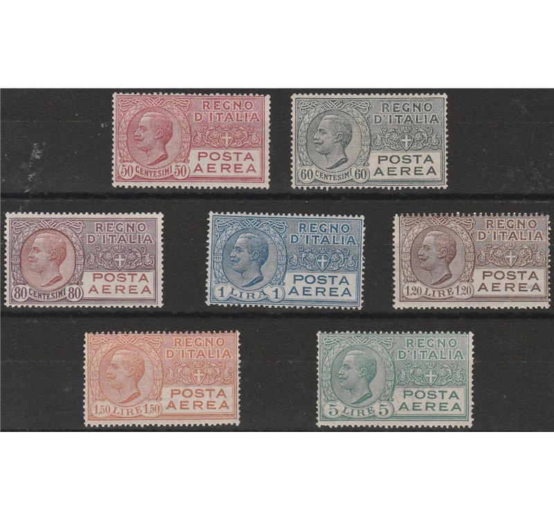 Italia 1926-28 - Posta Aerea Vittorio Emanuele la serie. Cert.: Italia Colleziona. Cat. € 650 (**)