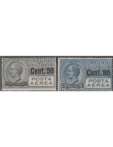 Italia 1926-28 - Posta Aerea Vittorio Emanuele II la serie Sovrastampata Cat. € 325 (**)