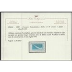 Italia 1930 -Posta Aerea Crociera Transatlantica balbo L. 7,70 celeste grigio Cert.: Italia Colleziona. Cat. € 1300 (**)
