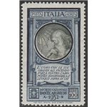 Italia 1932 - Posta Aerea Dante Alighieri L. 100 Azzurro e oliva Cat. € 165 (**)