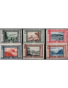 Italia 1933 - Posta Aerea Crociera Zeppelin la serie. Cert.: Italia Colleziona. Cat. € 450 (**)