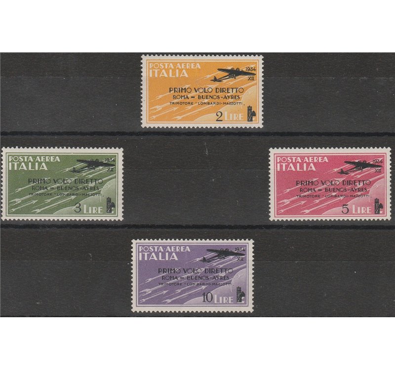 Italia 1934 - Posta Aerea Primo Volo Roma - Buenos Aires la serie. Cat. € 150 (**)