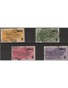 Italia 1934 - P. Aerea Primo Volo  Roma - Buenos Aires la serie con annulli originali Cert.: Italia Colleziona. Cat. € 1250 (U)