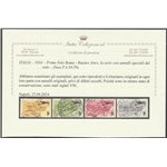 Italia 1934 - P. Aerea Primo Volo  Roma - Buenos Aires la serie con annulli originali Cert.: Italia Colleziona. Cat. € 1250 (U)