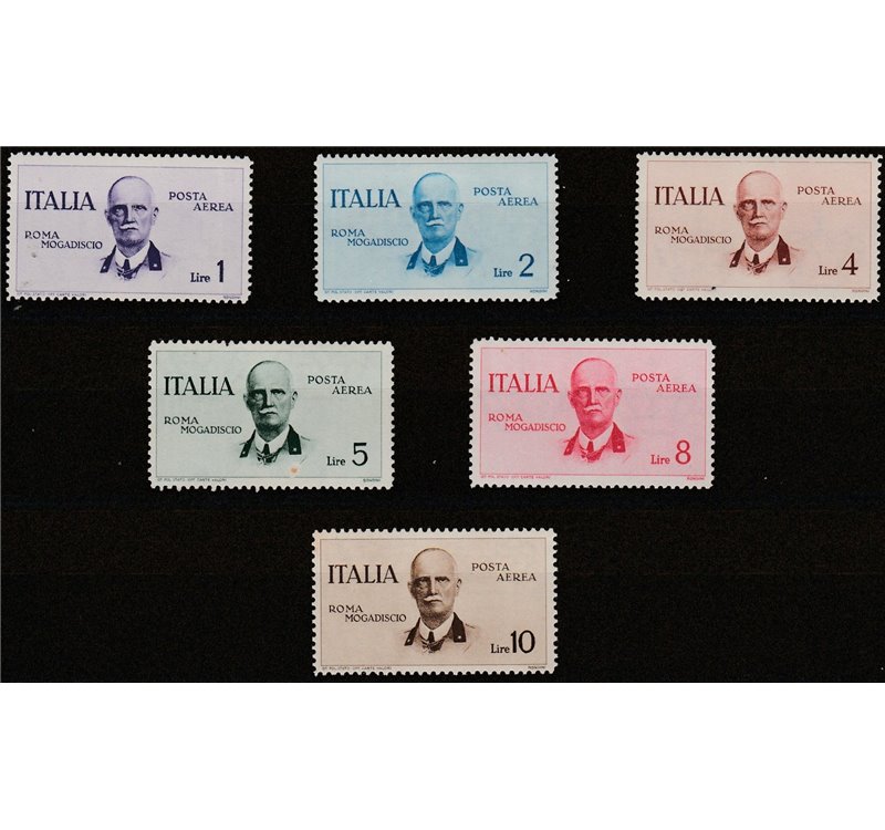 Italia 1934 - Posta Aerea Volo Roma - Mogadiscio la serie. Cat. € 250 (**)