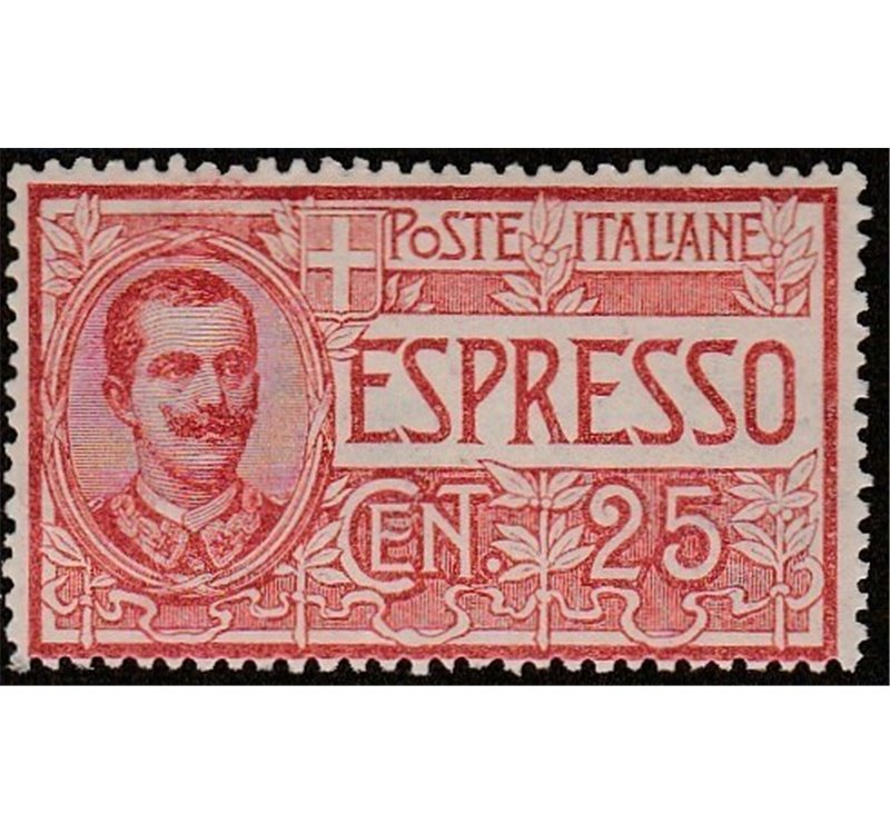 Italia 1903 - Espresso Vitt. Emanuele III 25 c. rosso Cert.: Italia Colleziona. Cat. € 225 (**)