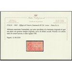 Italia 1903 - Espresso Vitt. Emanuele III 25 c. rosso Cert.: Italia Colleziona. Cat. € 225 (**)
