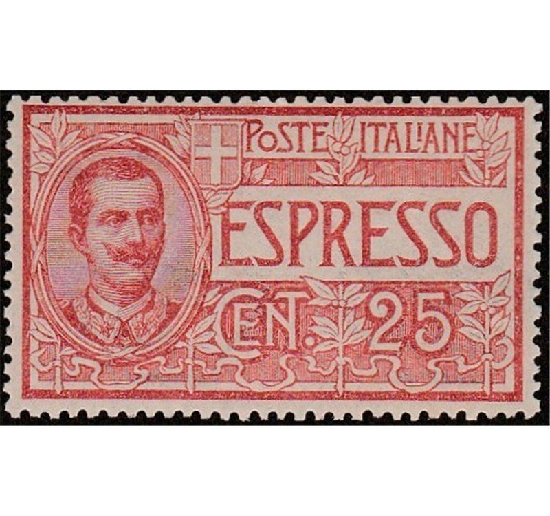 Italia 1903 - Vitt. Emanuele Espresso 25 c. rosso Cert.: Italia Colleziona. Cat. € 225 (**)