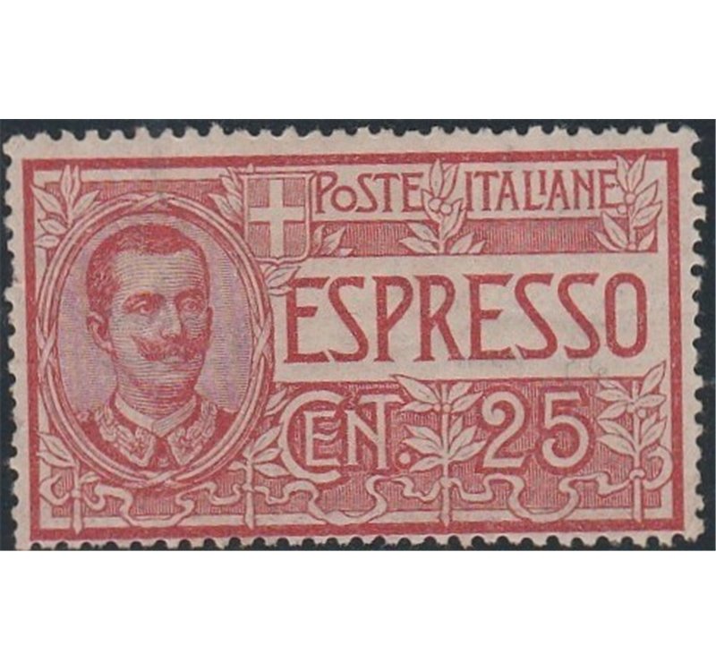 Italia 1903 - Vitt. Emanuele III Espresso 25 c. rosso Cat. € 225 (**)