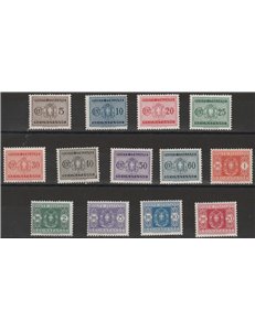 Italia 1934 - Segnatasse Stemma con fasci, la serie. Cat. € 175 (**)