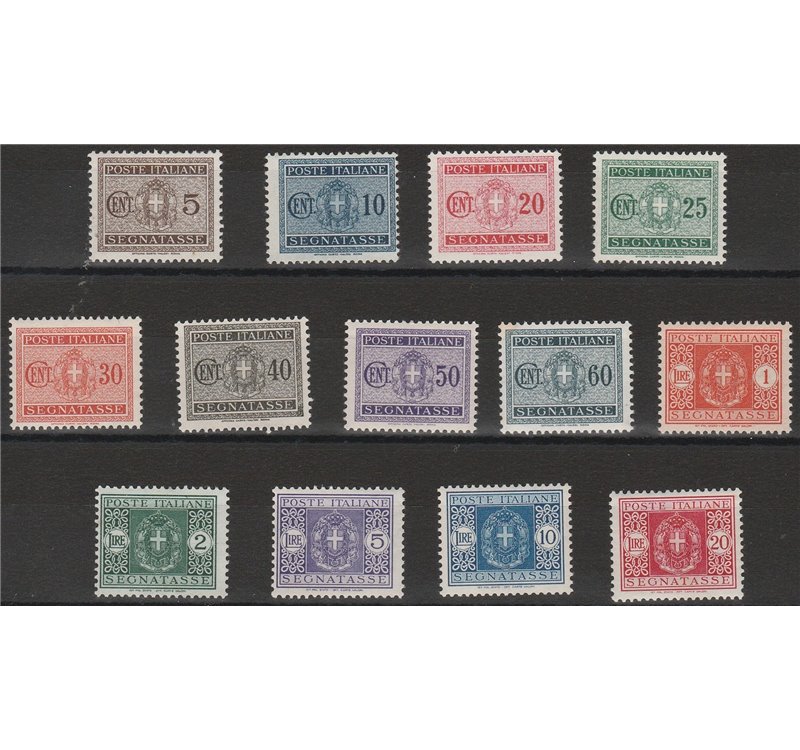 Italia 1934 - Segnatasse Stemma con fasci, la serie. Cat. € 175 (**)