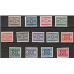 Italia 1934 - Segnatasse Stemma con fasci, la serie. Cat. € 175 (**)