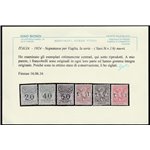 Italia 1924 - Segnatasse per Vaglia, la serie. Cert.: Biondi. Cat. € 1250 (**)