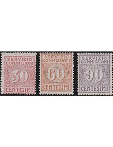 Italia 1913 - Servizio commissioni cifra in un cerchio la serie. Cert.: Italia Colleziona. Cat. € 750 (**)