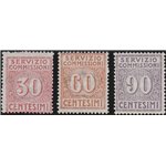 Italia 1913 - Servizio commissioni cifra in un cerchio la serie. Cert.: Italia Colleziona. Cat. € 750 (**)