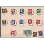 Italia 1942 - Imperiale con sovr. "PM", la serie su frammenti con annulli originali di "Posta Militare 10" Cat. € 400 (U)