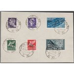 Italia 1942 - Imperiale con sovr. "PM", la serie su frammenti con annulli originali di "Posta Militare 10" Cat. € 400 (U)
