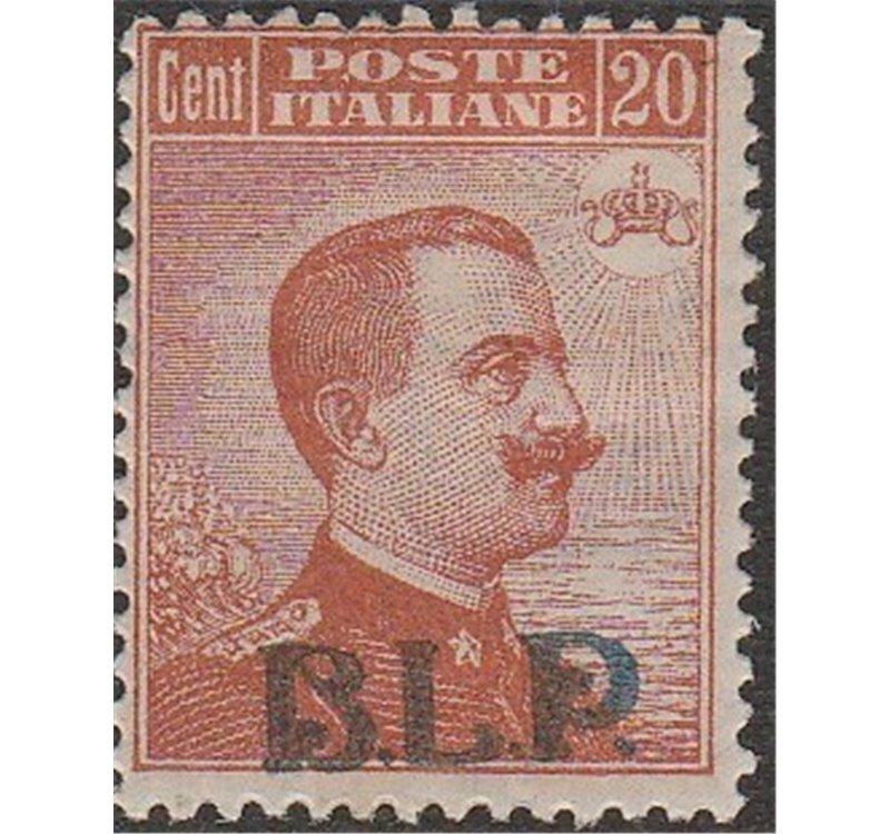Italia 1921 - Tipo Michetti 20 c. arancio con sovrastampa "B.L.P." del I tipo Cat. € 2500 (*)
